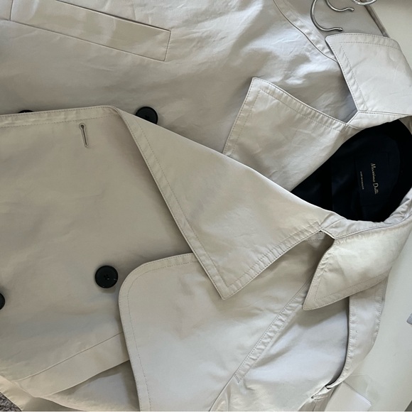 Massimo Dutti Women's Beige Cropped  Trench Coat - Picture 2 of 5